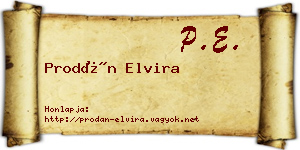 Prodán Elvira névjegykártya
